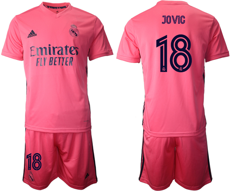 Men 2020-2021 club Real Madrid away #18 pink Soccer Jerseys